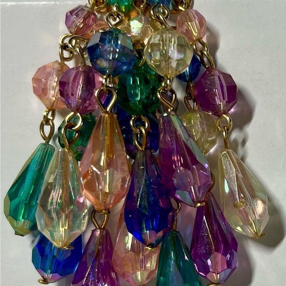 Multicolor Beaded Chandelier Earrings - Picture 3 of 12